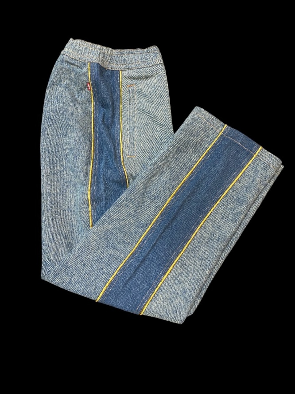 Men's Grey Wide-Leg Sweatpants with Blue Side Panel - Picture 8 of 12